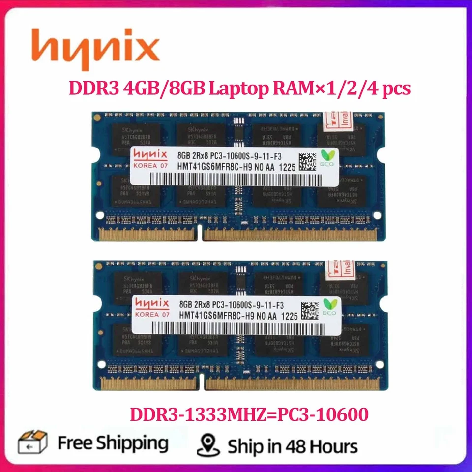 Hynix 8GB 8GB(2X 4GB) 4 GB DDR3 1333MHz PC3-10600S SODIMM Laptop Speicher RAM