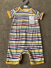 Boots Mini Club Baby Rainbow Bright Stripe Basic Shortie Romper 6-9 Months