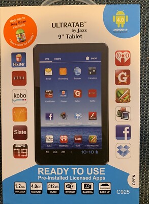9  Tablet Ultra Tab By jazz Android Tablet computer WiFi W/installed Apps