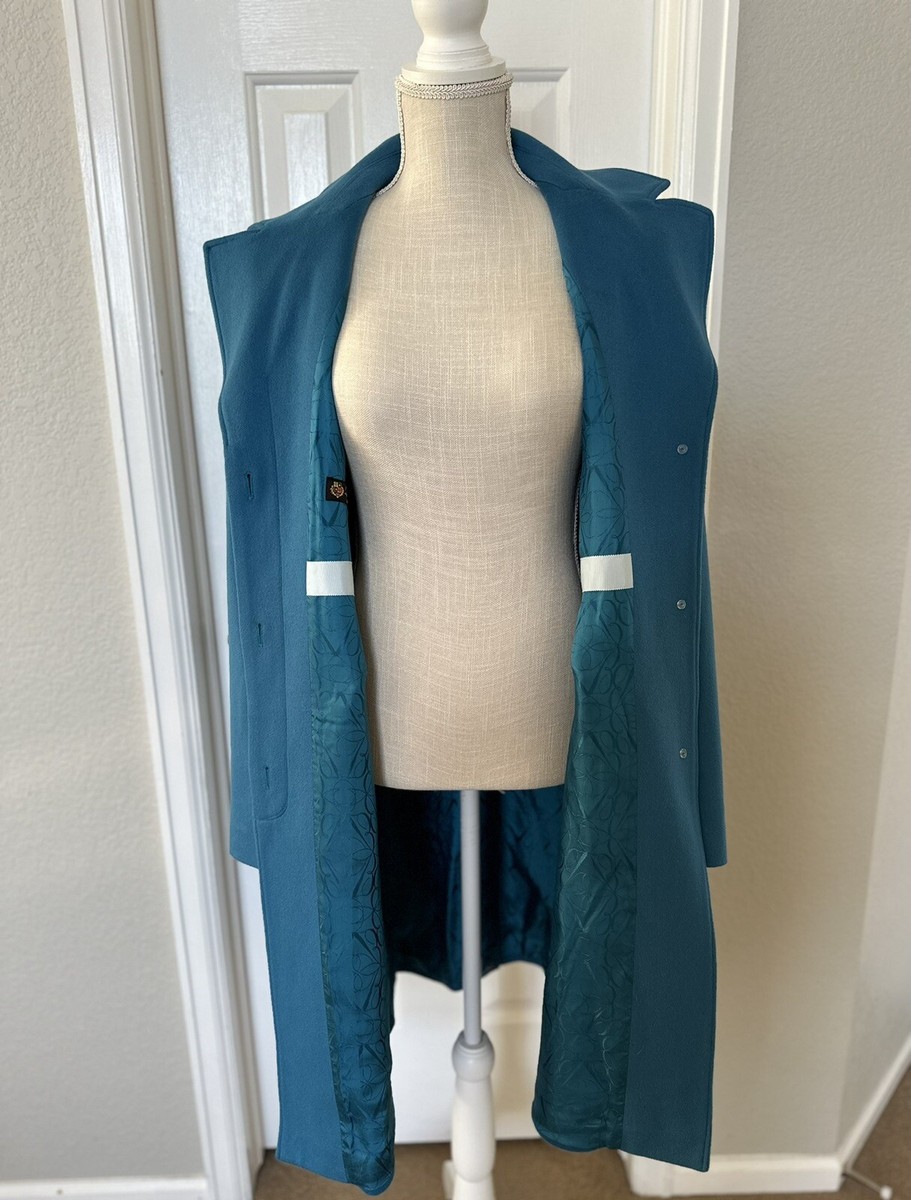 Brooks Brothers Wool Fly Front Coat Blue Sz 12 Brand New Vintage