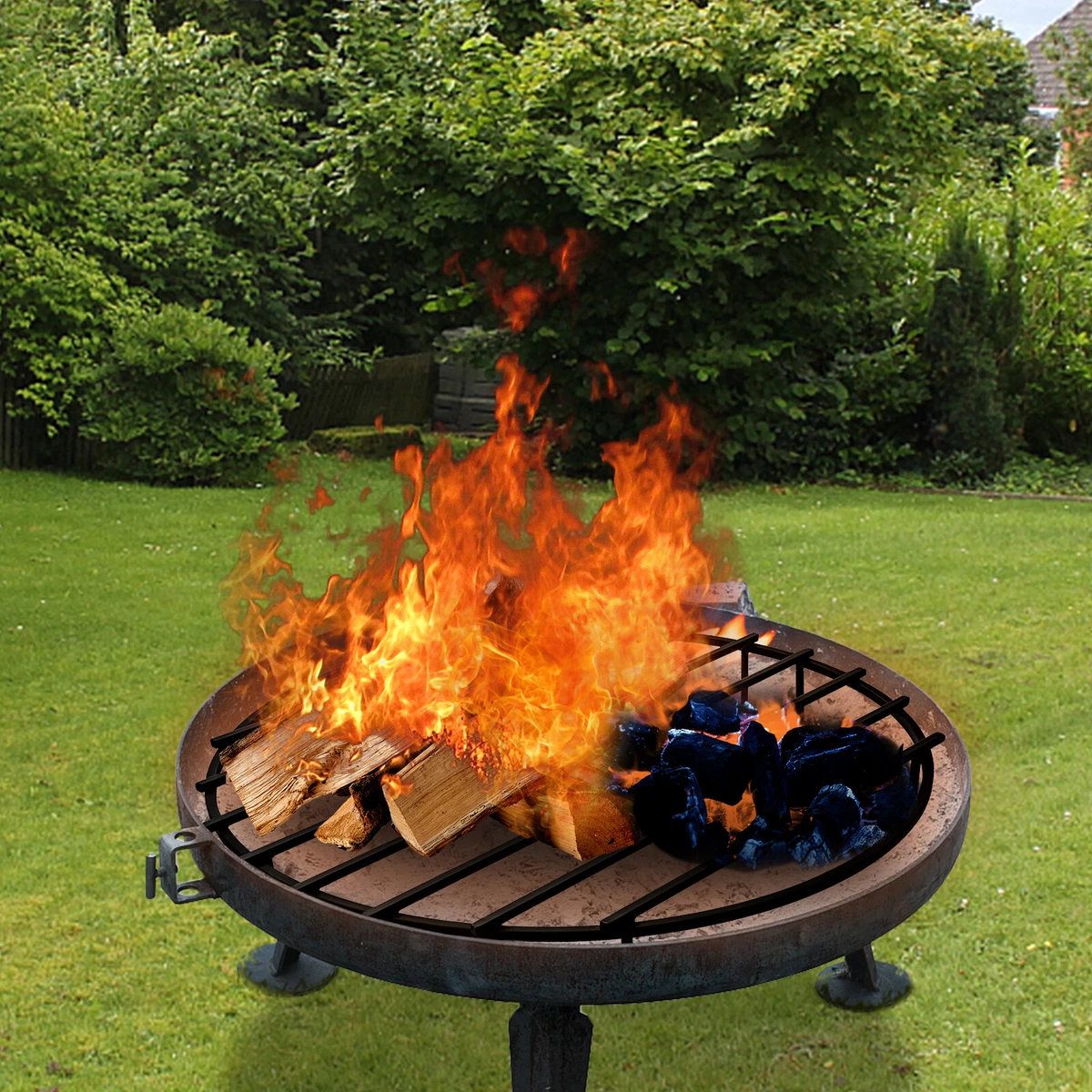 VEVOR Fire Pit Grate Round Firewood Grate 36u0026#034;Grate for Fire Pit Heavy  Duty Steel | eBay