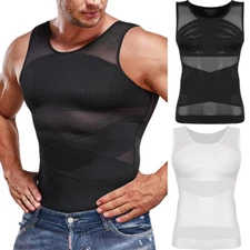 Fajas Colombianas para Hombres Men BODY SHAPER ABDOMEN CONTROL Vest Shirt Gym