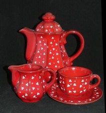 Pfalzkeramik Winterling Anja Piroschka rot Punkteblumen weiß Teile zur Wahl 
