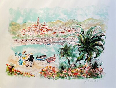 Urbain Huchet BEAULIEU Hand Signed Limited Edition Lithograph Art