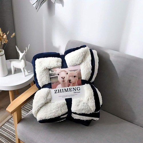 NUEVO DOBLE MANTA DE LANA SHERPA SOFÁ CAMA CÁLIDO ACOGEDOR EXTRA GRANDE - Imagen 13 de 16
