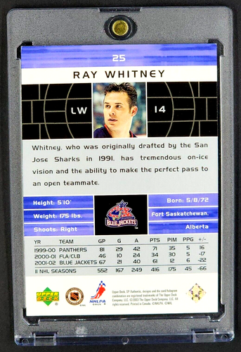 2002 2002-03 UD Upper Deck SP Authentic 25 Ray Whitney Columbus Blue Jacket Card - Picture 2 of 10