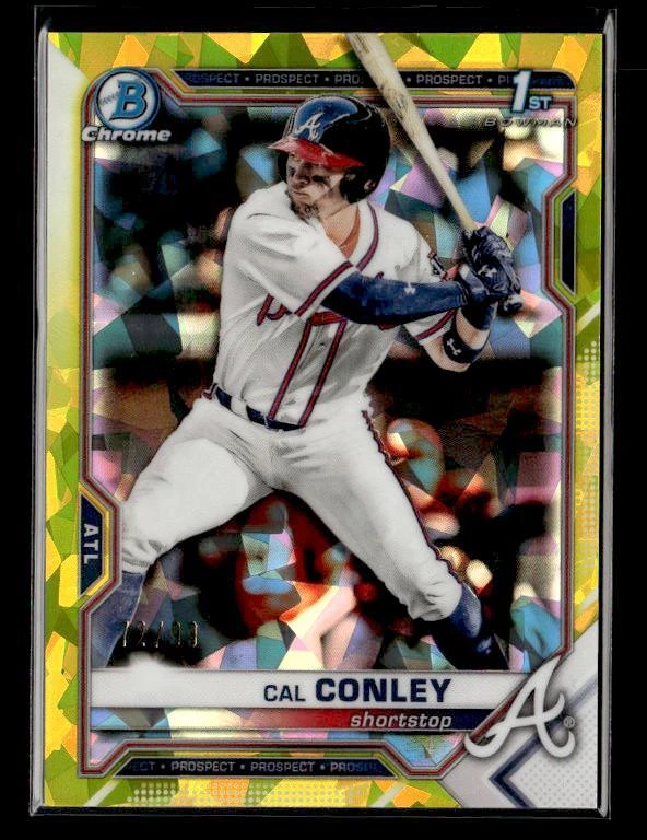 2021 Bowman Draft Sapphire Edition #BDC-70 Cal Conley Yellow #/99 Atlanta Braves