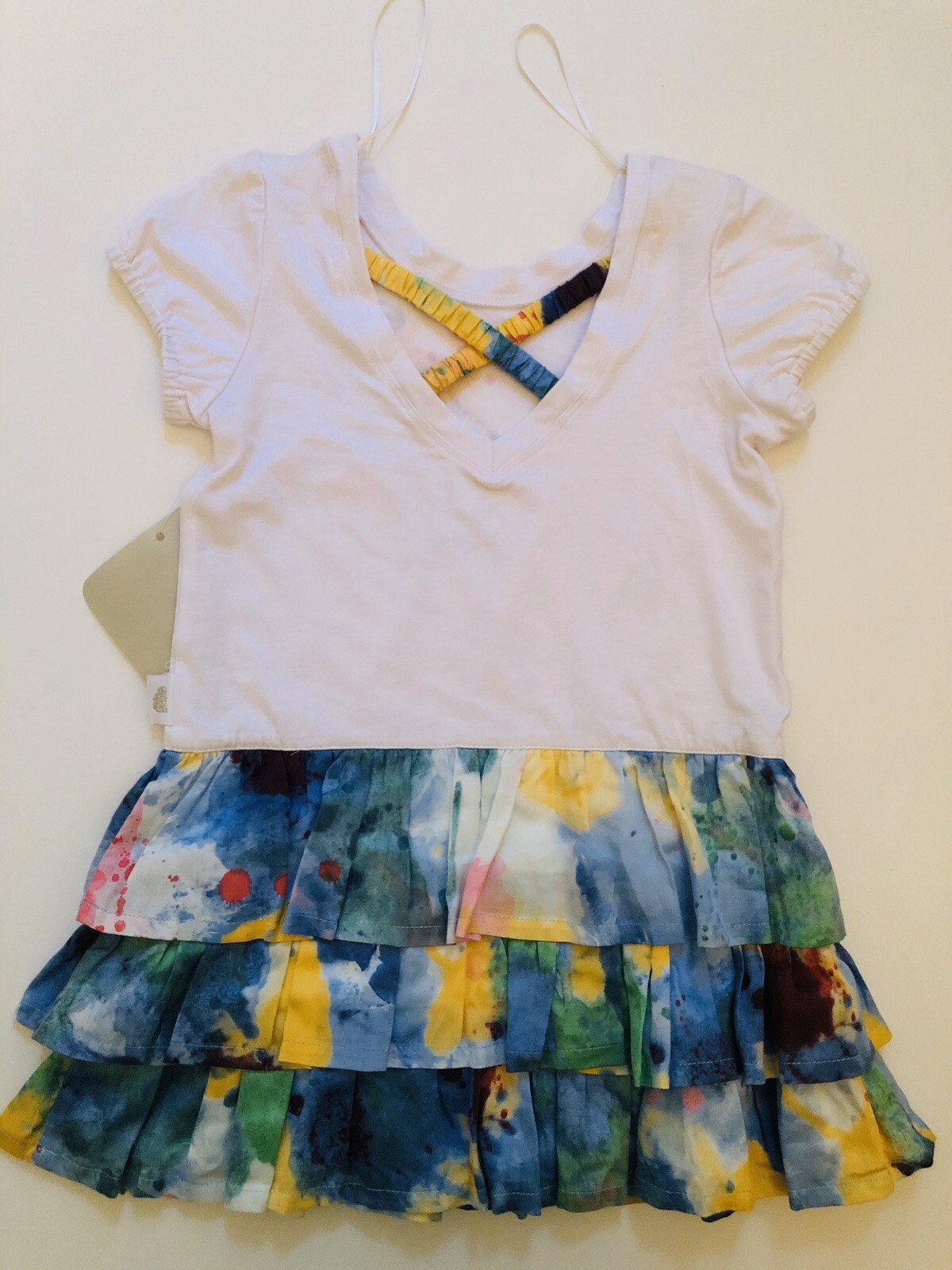 Pampolina girl girls T-shirt dress 3 98 new white logo image 3