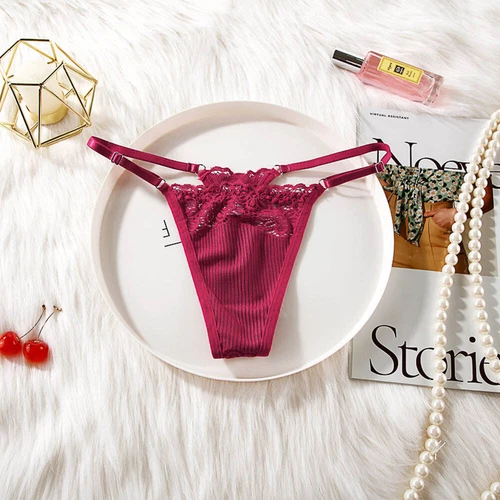 Paquete de 6 bragas de encaje sexy para mujer calzoncillos tanga ropa interior lencería - Imagen 10 de 17