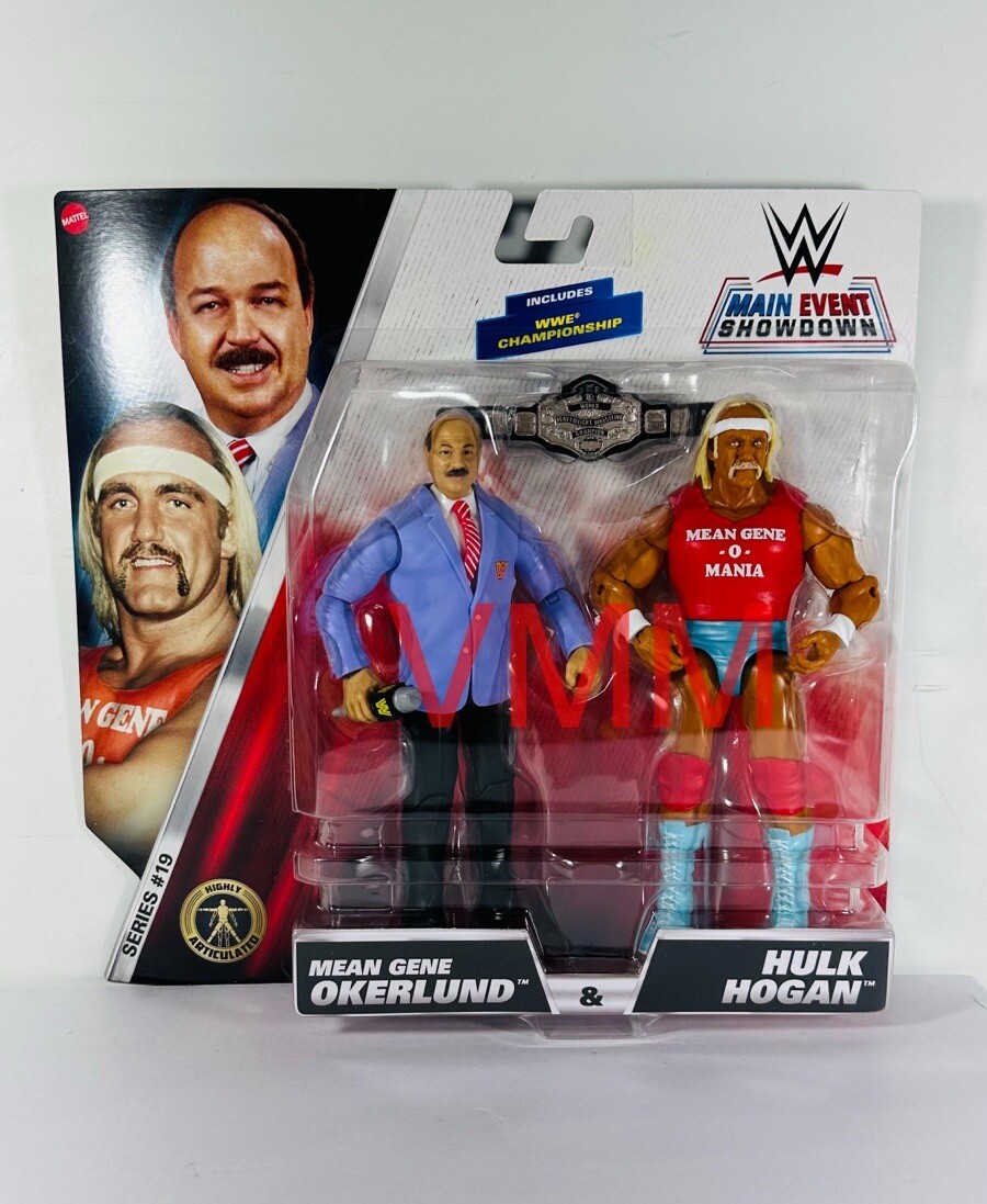 Mean Gene Okerlund WWE Showdown 19 Hulk Hogan 2 Pack Mattel Wrestling Figure New