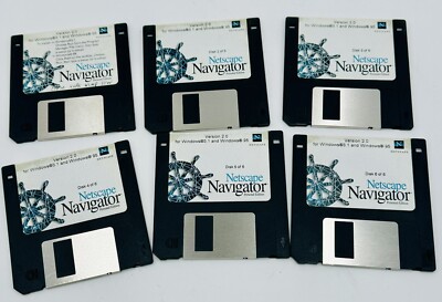 Vintage Netscape Navigator 2.0 Personal Edition Windows 95 & 3.1 - 6 Floppies