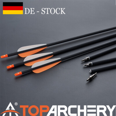 12X 30'' Bogenschießen Jagdpfeile Spine 500 für Recurvebogen/Compoundbogen Pfeile