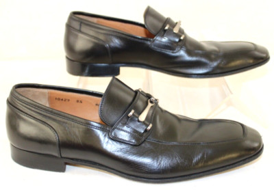 Magnanni Mens 8.5 Black Slip On Loafer Horsebit 10429 Made 