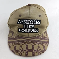 Assholes*s Live Forever Hat Mens Adjustable Snapback Brown Tan Southwest Aztec