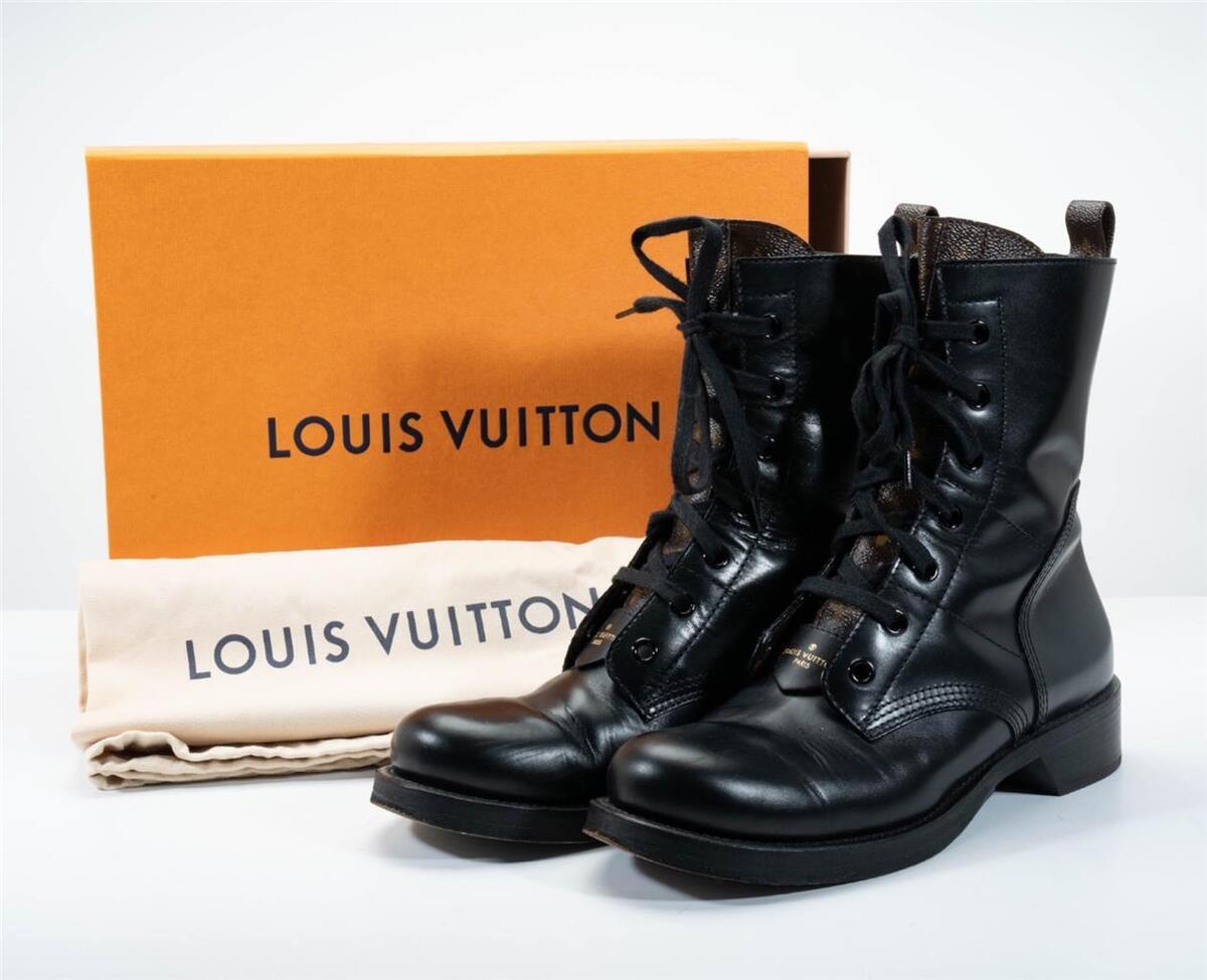 Louis Vuitton Monogram Wonderland Twist Flat Ranger Combat Boots