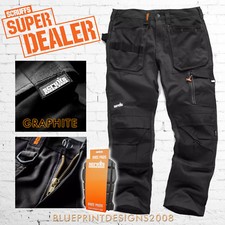 Scruffs 3D TRADE GRAPHITE Cargo / Combat Work Trousers with FREE KNEE PADS!!
