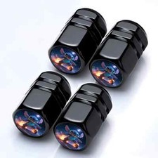 LILO & STITCH TYRE Red Bike Schrader Valve Caps Aluminum BMX CAP CAR VAN 4