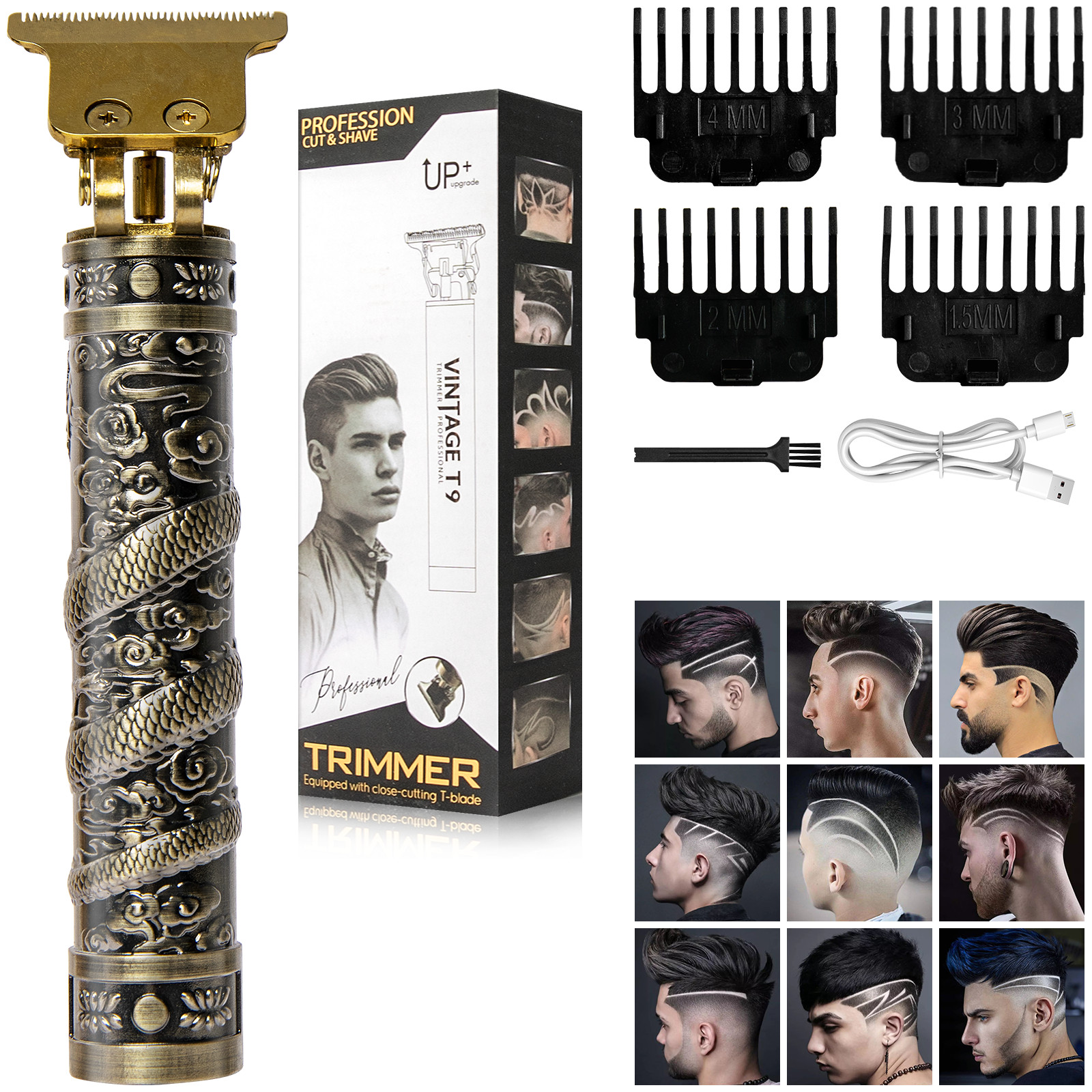 Professional Men Hair Clippers Trimmer Machine Cordless Electric Beard Shaver