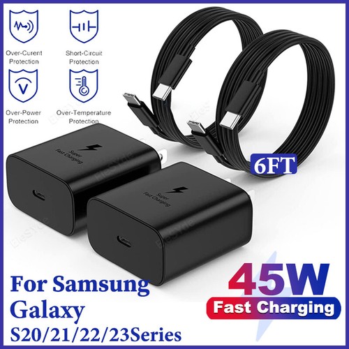 45W Type C Super Fast Charger Wall Adapter & USB-C Cable For Samsung Galaxy S22