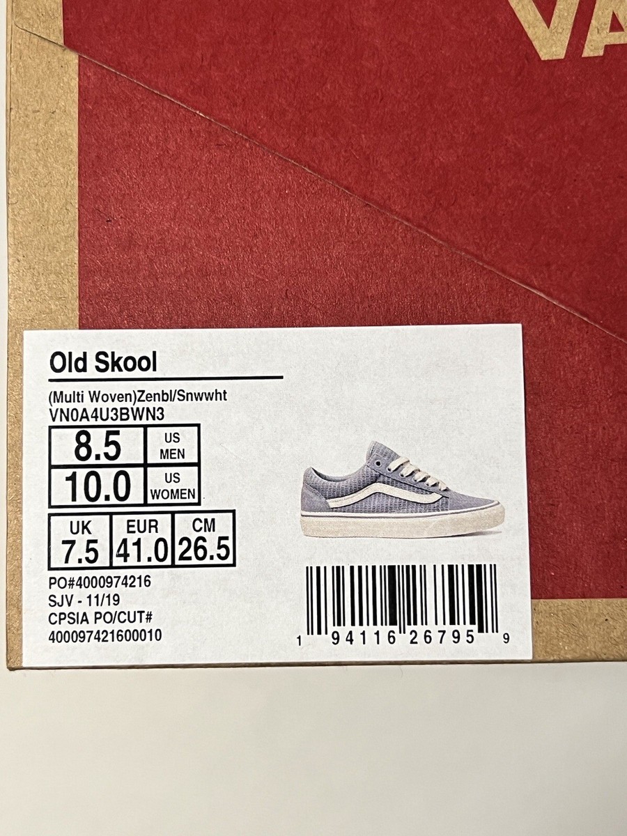 VANS OLD SKOOL (MULTI WOVEN) ZENBL/SNWWHT BRAND NEW IN BOX