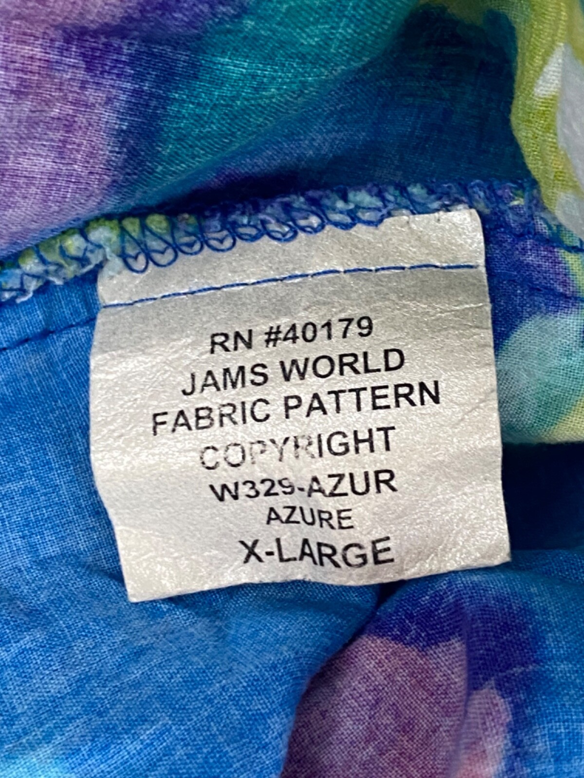 Jams World Hattie Dress XL Vtg Colorful Floral Blue Made in Hawaii USA