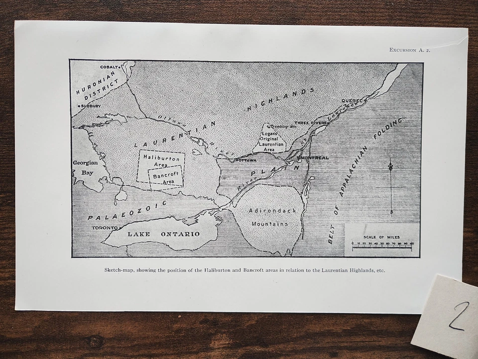 1913 Antique Map of the Haliburton and Bancroft Areas - Canada - Image 1 of 1