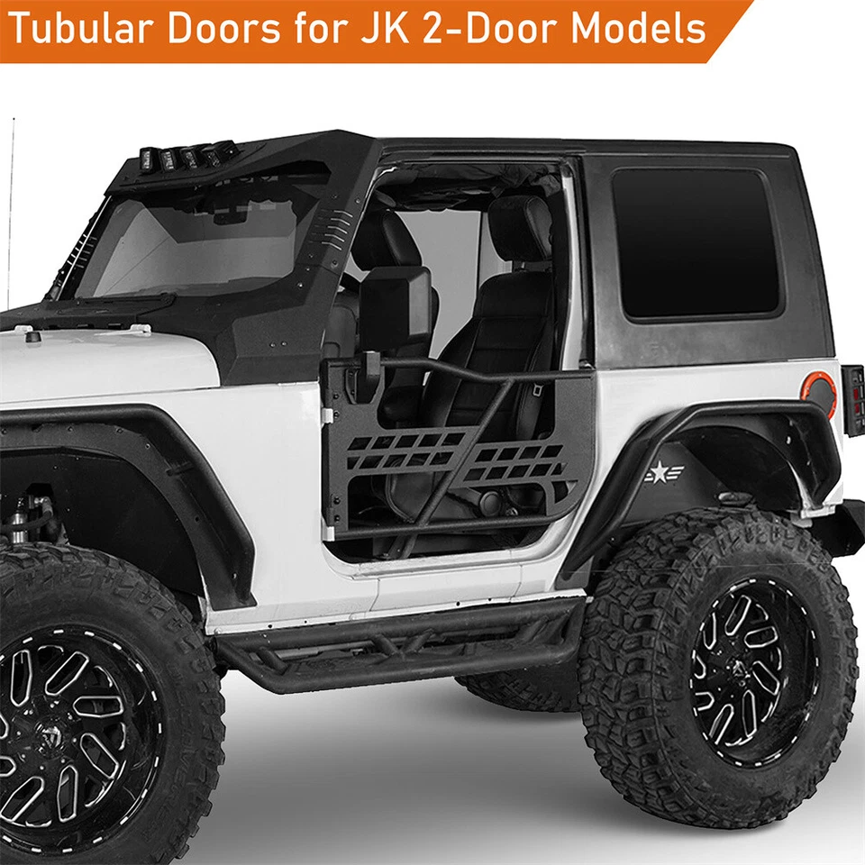 Hooke Road para Jeep Wrangler JK 2007-18 2 puertas tubo media puerta + espejo retrovisor Foto 3 de 4