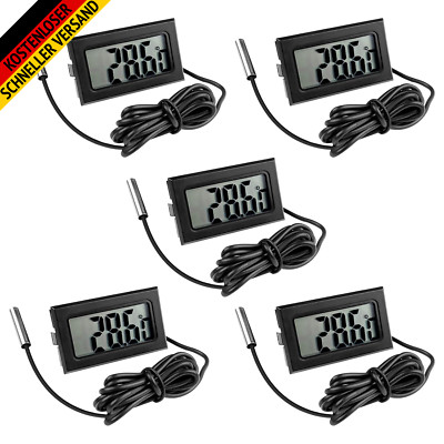 Gvolatee Pack of 5 Aquarium Digital Thermometer with Sensor, Temperature Sensor,