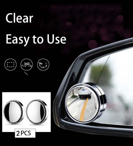 2Pcs Round Frame Convex Blind Spot Mirror Safety Driving Wide-angle 360 Degree A - Picture 2 of 17