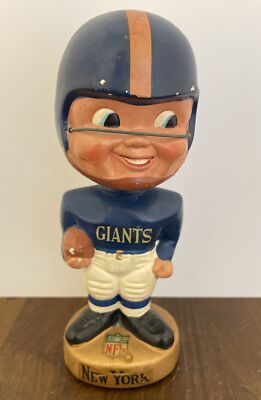 RARE Vintage 1960's New York Giants NFL Gold Base Bobblehead