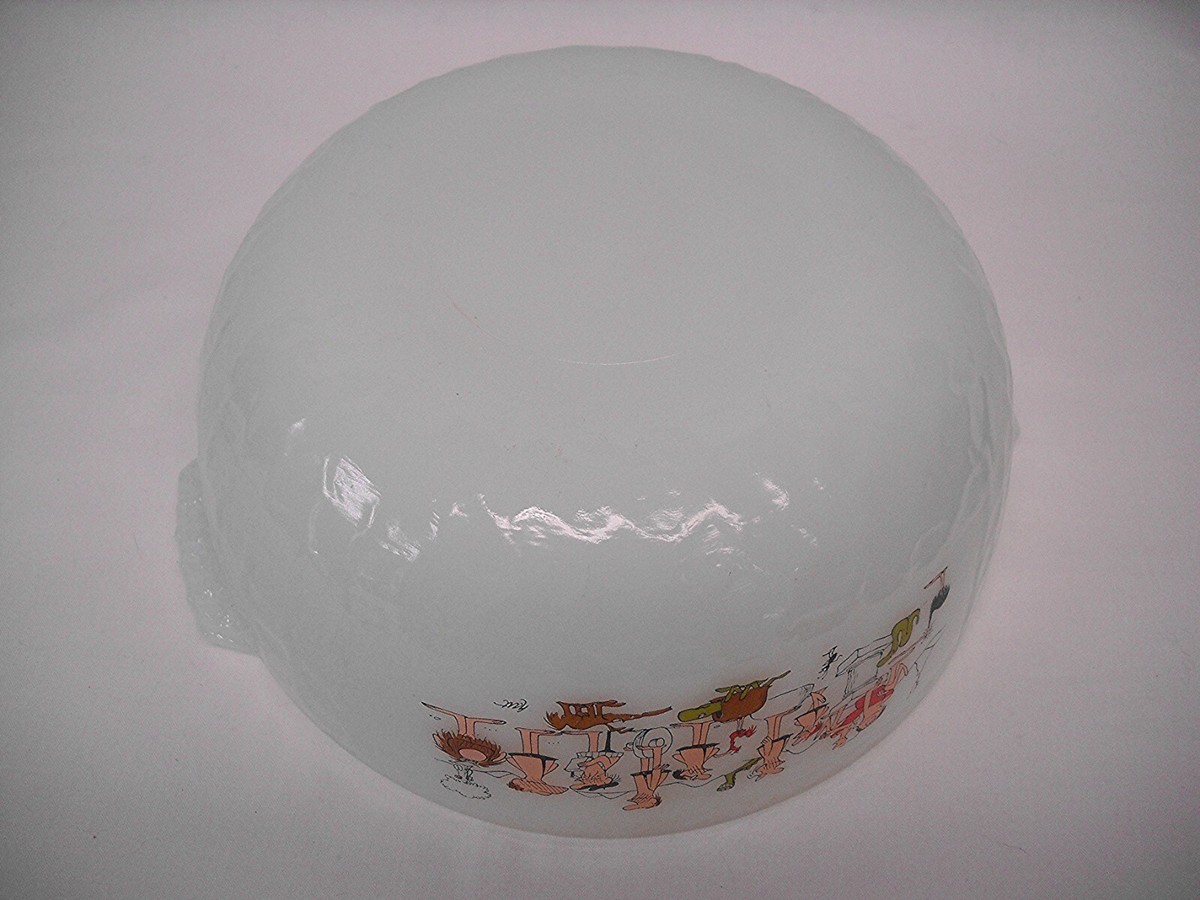 Vintage FIRE-KING MILK GLASS CAVEMAN SERVING BOWL-BC COMICS-JOHNNY