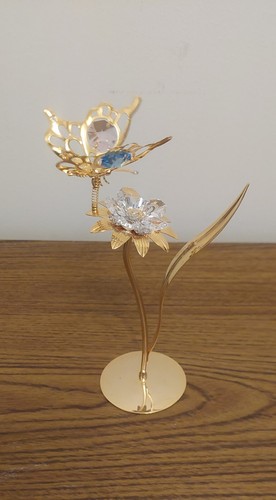 Crystal Temptations Dragonfly Flower Suncatcher Gold Tone Swarovski Crystals - Picture 5 of 8