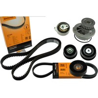 Zahnriemen (Conti) + Rollen + Wasserpumpe + Keilr. FüR Opel 1,6 X16/Z16XE V.-Bis