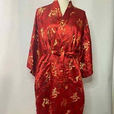 Silver Dragon Red/Gold Kimono Robe