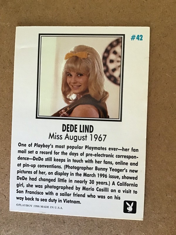 DeDe Lind Miss August 1967 Autographed Playboy Trading Card #42