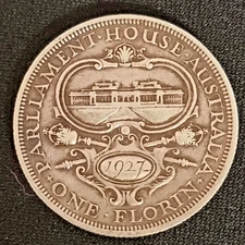 🪙1927 Australia Parliament House Florin | .925 Silver | Fine (F)🪙