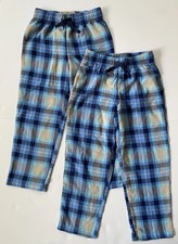 Cat  Jack Boys Pajama Pants 2 Pack XS 4/5 Blue Plaid Sleepwear New