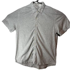 The Normal Brand Men’s XL Grey Active Puremeso Button Up Short Sleeve Shirt