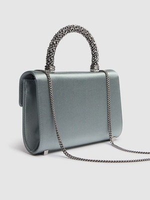 Roger Vivier◆ミニEnvelope Flowerレザーバッグ グレー Roger Vivier - Mini Envelope Flower leather bag - Piombo