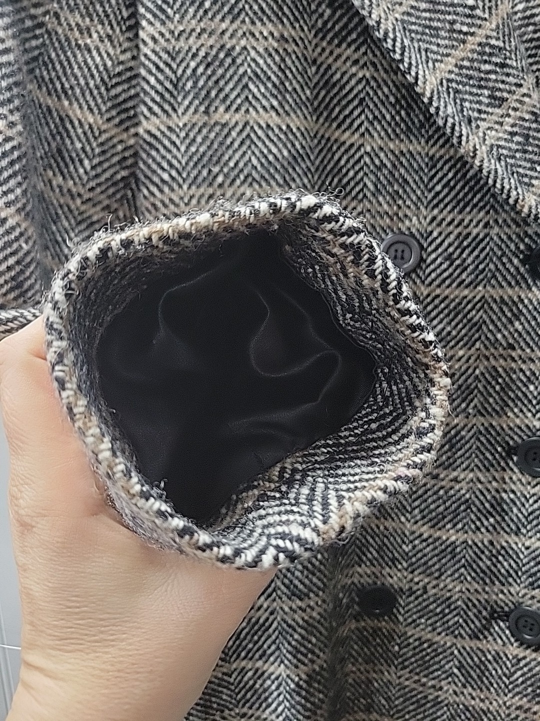 VTG Pendleton Wool Double Breasted Herringbone Tr… - image 4