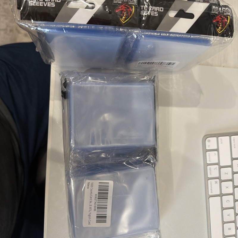 2 - 1000 Counts Card Sleeves, Matte Clear Sleeves 1000 Pack,  DRAGON-NEVER OPEN