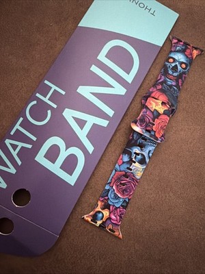 Very colorful Day of the Dead/Skulls Series 10 Apple Watch Band - Fits 42-49mm