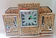 Vintage art-deco Large Ceramic mantel clock likely French and from the 1930s?