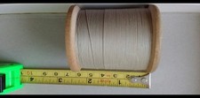 Tread sewing Large vintage spool of beige Wooden reel very old fashioned 