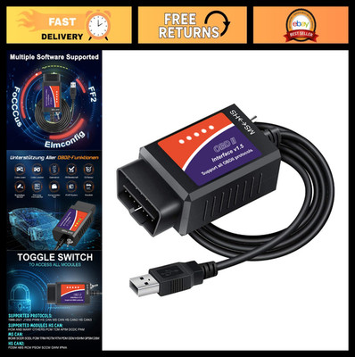 OBD2 Scanner USB Adapter for Windows, ELM327 Diagnostic Tool with MS-Can/HS-Can
