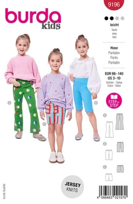 Schnittmuster Bluse Burda Kids 9196 US 3-10 (Gr. 98-140) Deutsche Anleitung - Bild 1 von 4