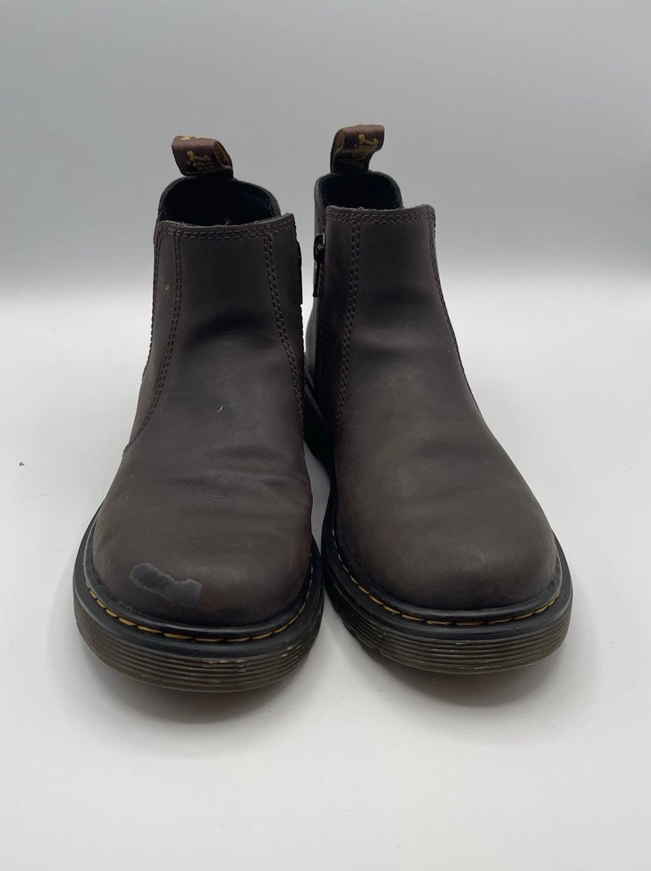 Dr. Martens Youth Kids Wildhorse Leather Chelsea Boots In Dark Brown Size 3