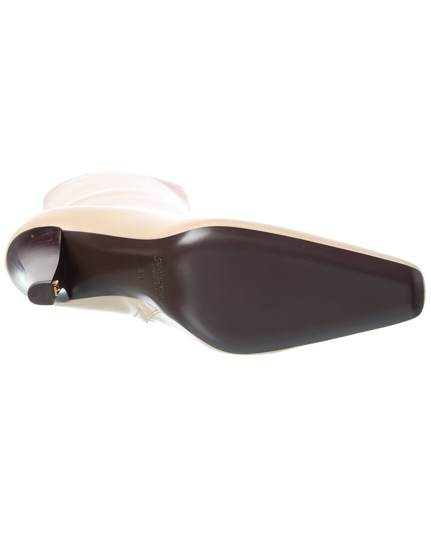 Saint Laurent Jill 95 Leather Bootie Women's White 37 thumbnail 4