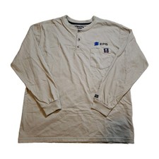 Tyndale Henley Shirt Mens Large Beige Flame Resistant FR CAT 2 Workwear USA