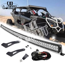Curved 52" LED Light Bar Upper Roof Brackets Fit Can-am Maverick X3 DS RS MAX